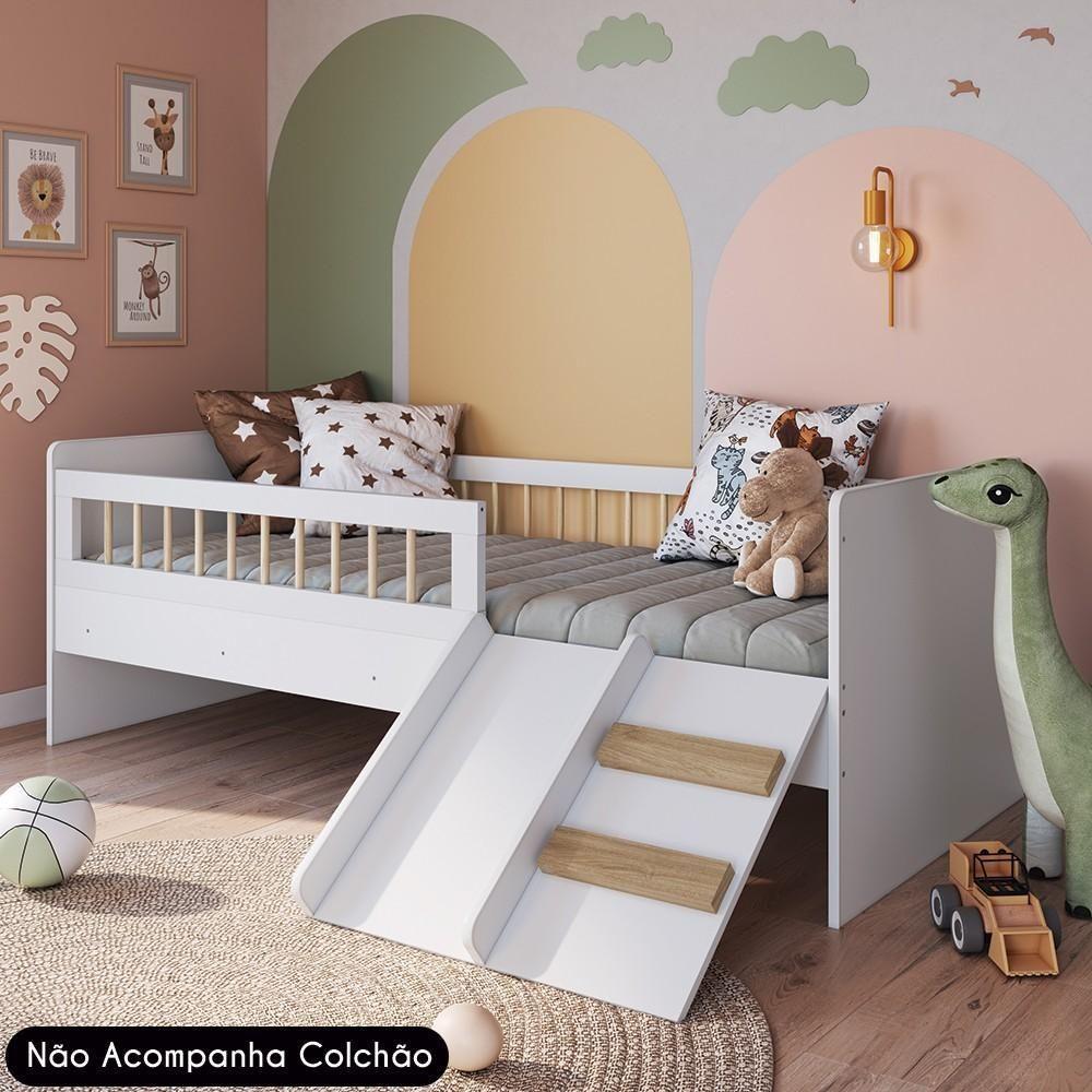 Cama Infantil Com Escorregador Lumiar C06 Branco - Mpozenato - 2