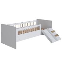 Cama Infantil Com Escorregador Lumiar C06 Branco - Mpozenato - 1