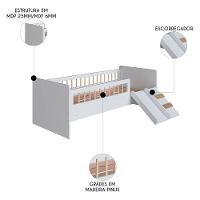 Cama Infantil Com Escorregador Lumiar C06 Branco - Mpozenato - 3