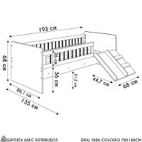 Cama Infantil Com Escorregador Lumiar C06 Branco - Mpozenato