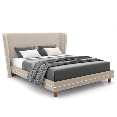 Cama Queen 160cm Com Cabeceira Many P02 Veludo Bege - Mpozenato