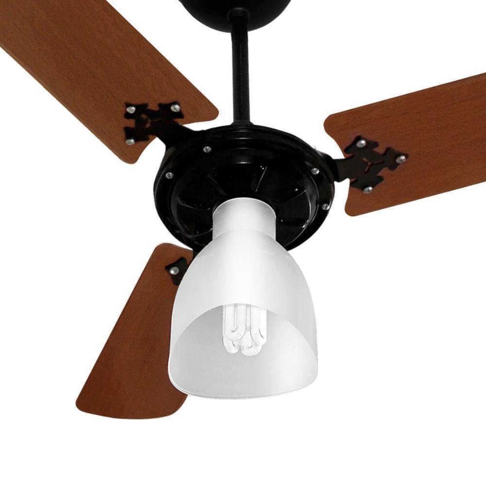 Ventilador De Teto Venti-delta New Delta Light Preto Com 3 Pás Mogno 110v - 2