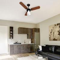 Ventilador De Teto Venti-delta New Delta Light Preto Com 3 Pás Mogno 110v - 3