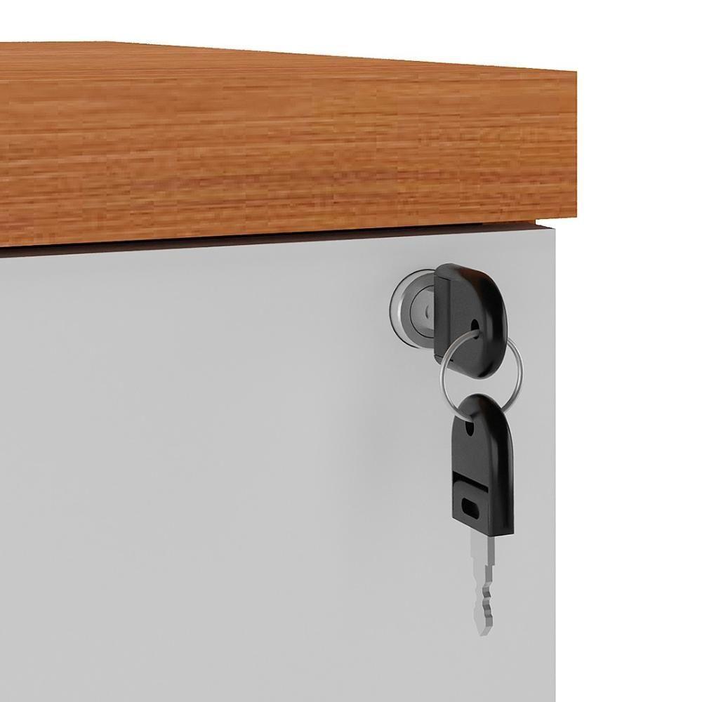 Gaveteiro Para Escritório Com Rodízios Corp A06 Freijó-branco - Mpozenato - 6