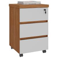 Gaveteiro Para Escritório Com Rodízios Corp A06 Freijó-branco - Mpozenato - 1