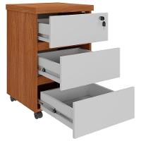 Gaveteiro Para Escritório Com Rodízios Corp A06 Freijó-branco - Mpozenato - 5