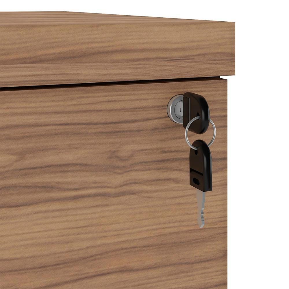 Gaveteiro Para Escritório Com Rodízios Corp A06 Nogal-preto - Mpozenato - 6