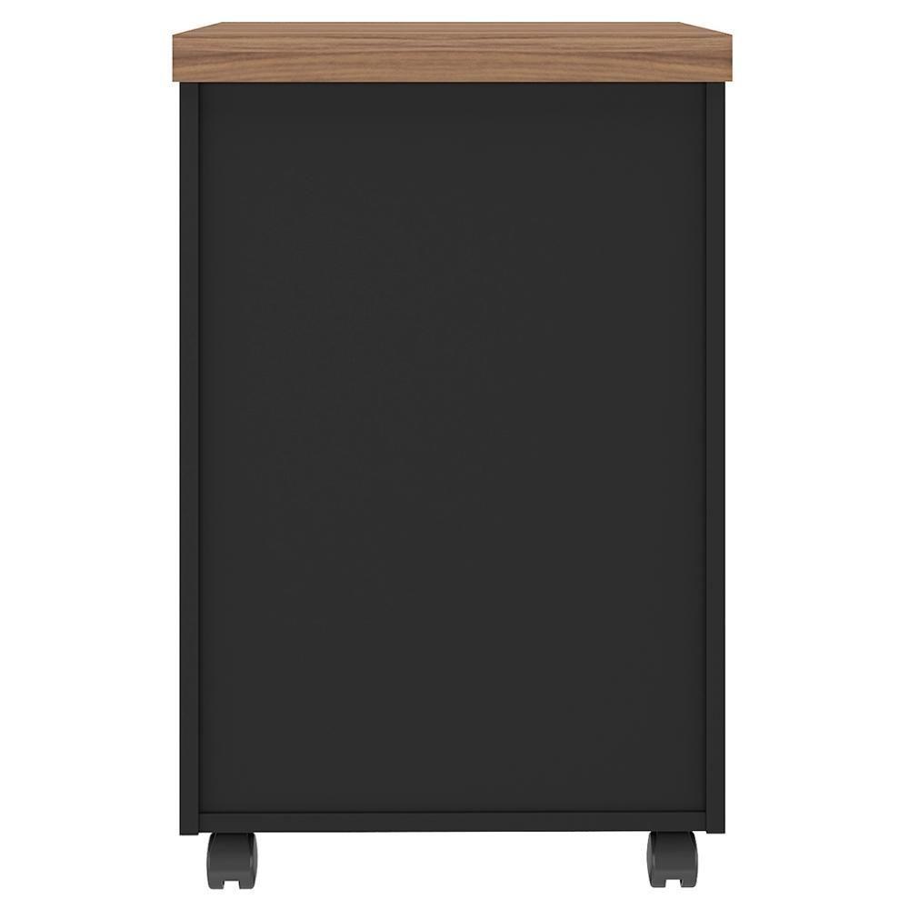 Gaveteiro Para Escritório Com Rodízios Corp A06 Nogal-preto - Mpozenato - 8