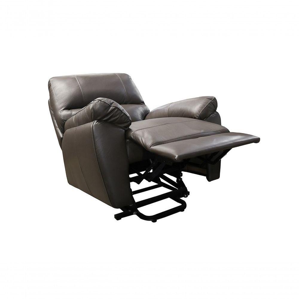 Poltrona do Papai de Couro Genova Marrom Pigmentado Lift Controle - Mempra - 4