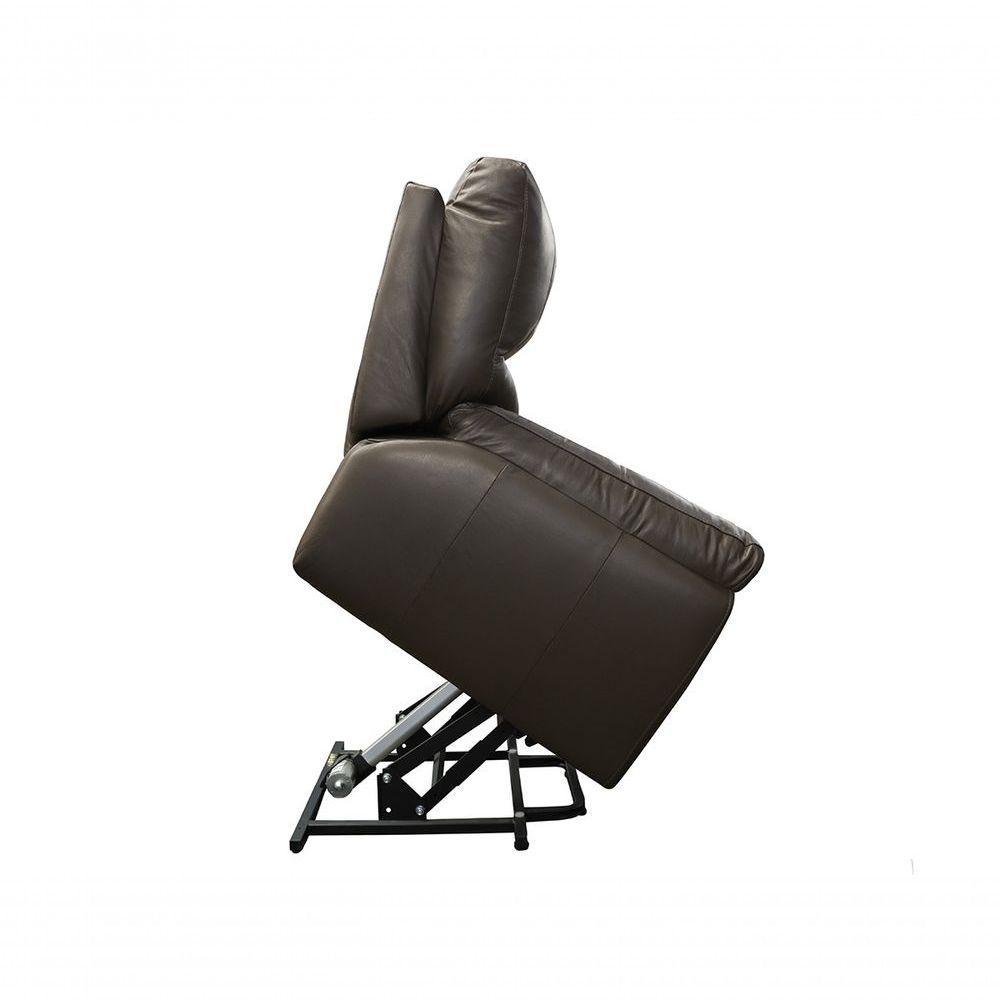 Poltrona do Papai de Couro Genova Marrom Pigmentado Lift Controle - Mempra - 5