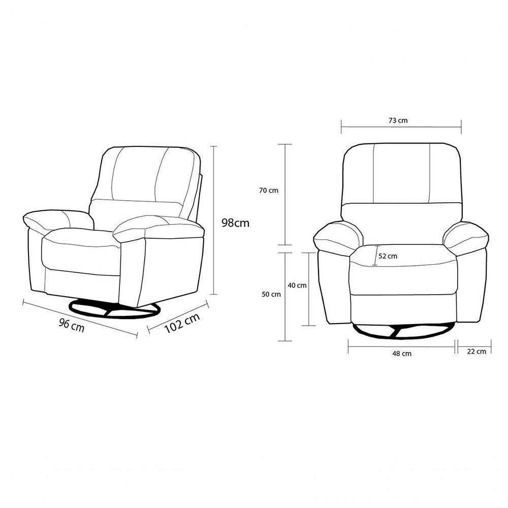 Poltrona do Papai de Couro Genova Marrom Pigmentado Lift Controle - Mempra - 8
