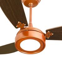 Ventilador De Teto Venti-delta New Light Led Cobre Com 3 Pás Marrom Luz Branca 6000k 220v - 2