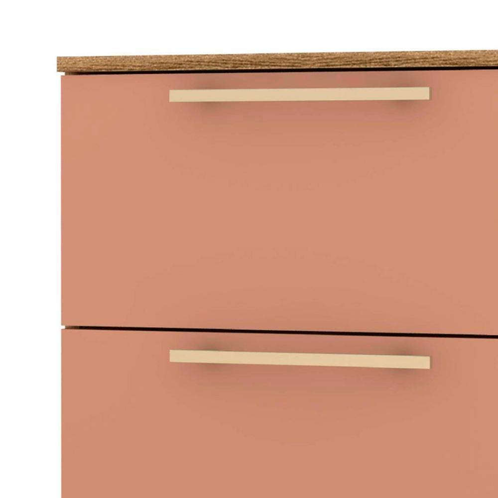 Mesa De Cabeceira 2 Gavetas 50cm Kit 2 Dubai Nature/camarim - Vila Rica - 6