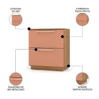 Mesa De Cabeceira 2 Gavetas 50cm Kit 2 Dubai Nature/camarim - Vila Rica - 3