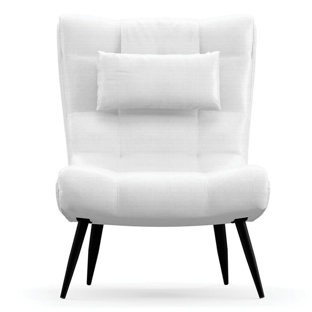 Kit 2 Poltronas Decorativas Sala De Estar Com Almofada E Pés Palito Lord Facto Dunas Branco - Ibiza - 8