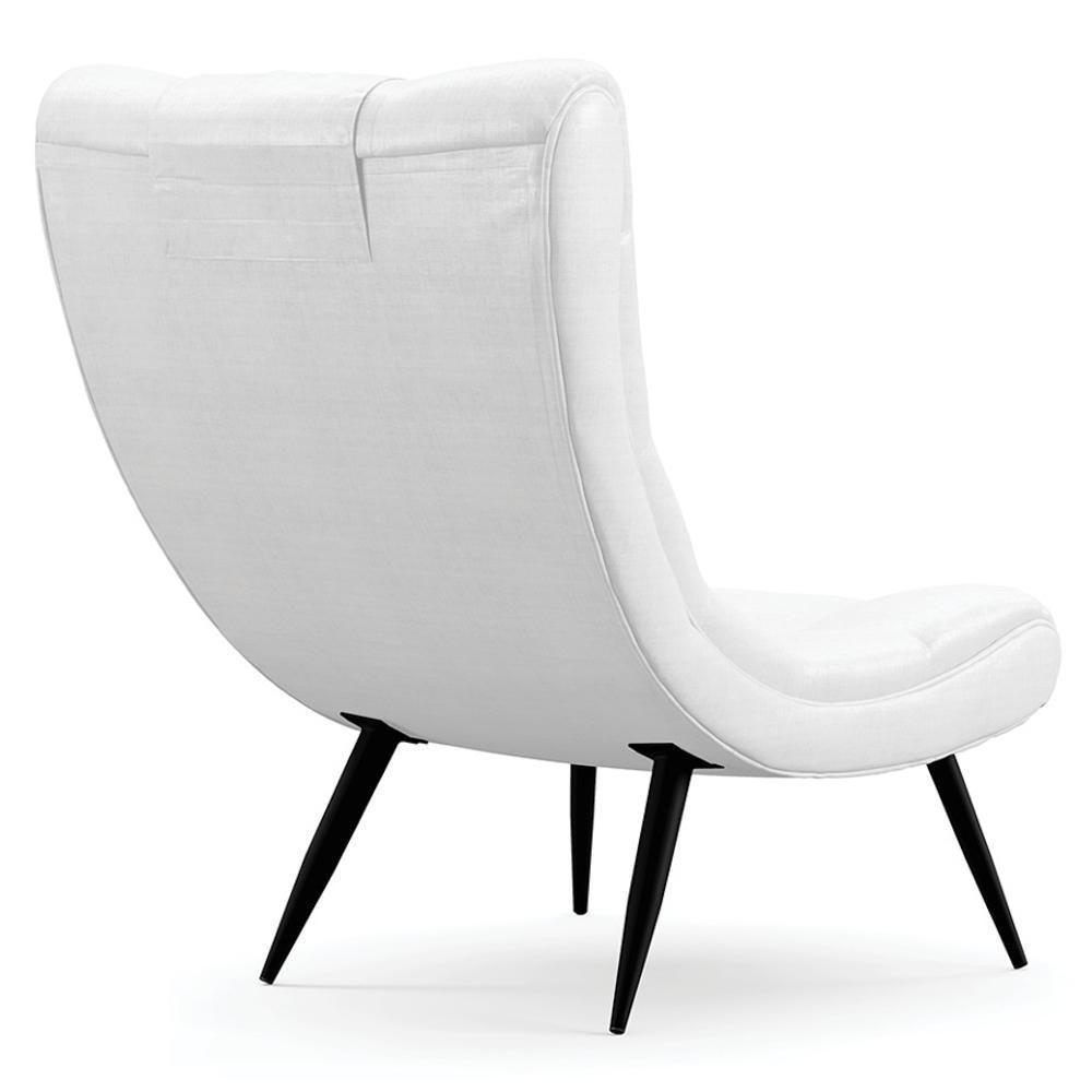 Kit 2 Poltronas Decorativas Sala De Estar Com Almofada E Pés Palito Lord Facto Dunas Branco - Ibiza - 9