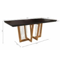 Conjunto Sala De Jantar Madeira Maciça 6 Cadeiras Kappesberg Preto Linho Cinza - 2