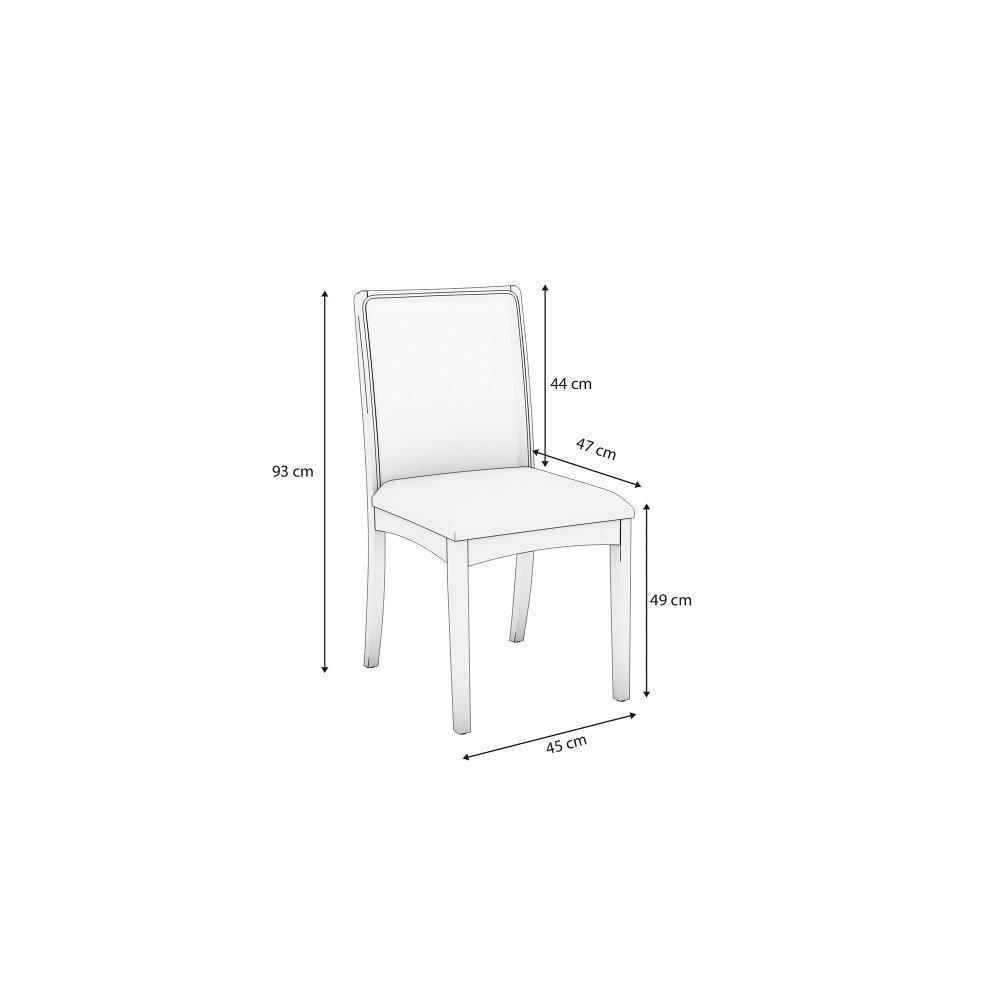 Conjunto Sala De Jantar Madeira Maciça 4 Cadeiras Kappesberg off white Linho Mescla Claro tela Chumbo - 7