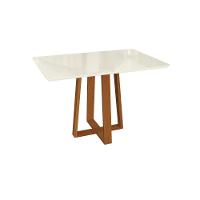 Conjunto Sala De Jantar Madeira Maciça 4 Cadeiras Kappesberg off white Linho Mescla Claro tela Chumbo - 3