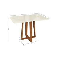 Conjunto Sala De Jantar Madeira Maciça 4 Cadeiras Kappesberg off white Linho Mescla Claro tela Chumbo