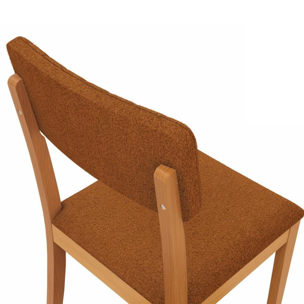 Conjunto Sala De Jantar Madeira Maciça 8 Cadeiras Kappesberg Off White Bouclé Terracota - 6