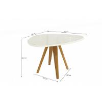 Conjunto Sala De Jantar Madeira Maciça 4 Cadeiras Kappesberg Off White Bouclé Bege
