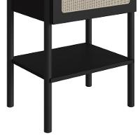 Mesa De Cabeceira Com 1 Gaveta Pés Madeira Arlo A10 Nero/preto - Mpozenato - 7