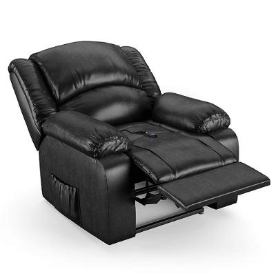 Poltrona Do Papai Reclinável Pietra Controle Power Elétrico Usb Fh9 Pu Preto Brilho - Mpozenato
