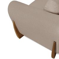 Poltrona Para Sala Base De Madeira Izzy S06 Linho Areia - Mpozenato - 9