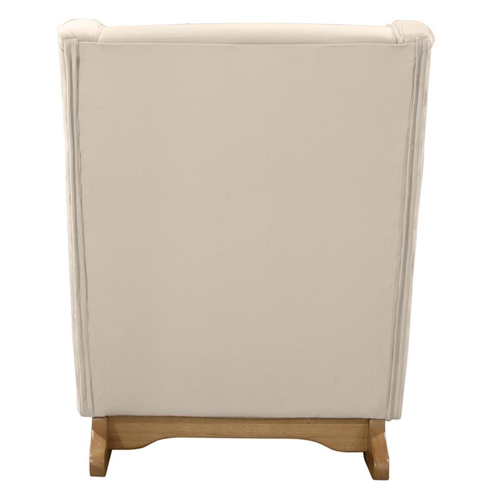 Poltrona Amamentação Base Balanço E Puff Vick Veludo Off F03 - Mpozenato - 7