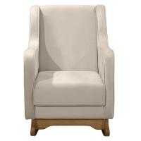 Poltrona Amamentação Base Balanço E Puff Vick Veludo Off F03 - Mpozenato - 5