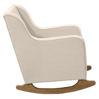 Poltrona Amamentação Base Balanço E Puff Vick Veludo Off F03 - Mpozenato - 6