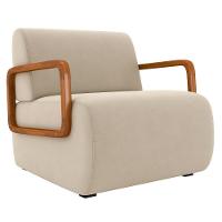 Poltrona Decorativa Orgânica Para Sala Kit 2 Belarus Z08 Veludo Bege - Mpozenato - 9