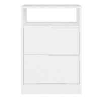 Mesa De Cabeceira Com Gavetas Kit 2 Sole Flex Branco/freijó - Albatroz - 5