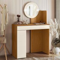 Penteadeira Camarim Escrivaninha Com Led Sulla A02 Off/cinamomo - Mpozenato - 2