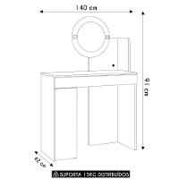 Penteadeira Camarim Escrivaninha Com Led Sulla A02 Off/cinamomo - Mpozenato
