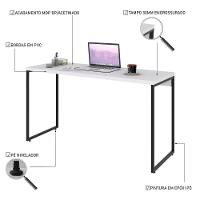 Mesa De Escritório Escrivaninha 135cm Dynamica Industrial C08 Branco Chess - Mpozenato - 3