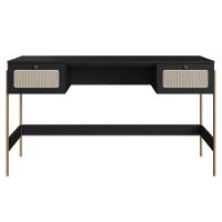 Mesa Escrivaninha Home Office Pé Metal Arlo A10 Nero/dourado - Mpozenato - 6
