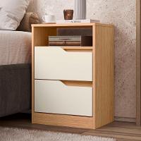 Mesa De Cabeceira Com Gavetas Kit 2 Sole Flex Freijó/off White - Albatroz - 2