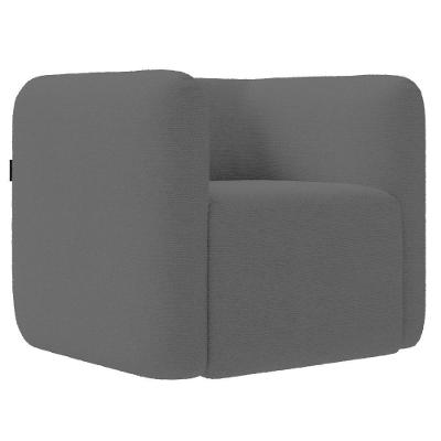 Poltrona Decorativa Quadrada Maggie Z08 Para Sala De Estar Boucle Cinza Mpozenato