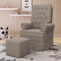 Kit 02 Poltronas De Amamentação E Descanso Com Balanço Laís G05 Veludo Areia - Mpozenato - 2