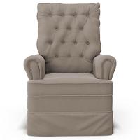 Kit 02 Poltronas De Amamentação E Descanso Com Balanço Laís G05 Veludo Areia - Mpozenato - 7