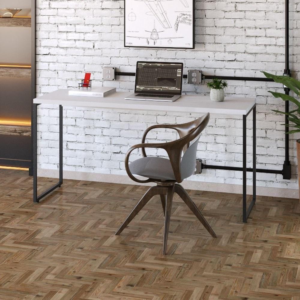 Mesa De Escritório Escrivaninha 150cm Dynamica Industrial C08 Branco Chess - Mpozenato - 2