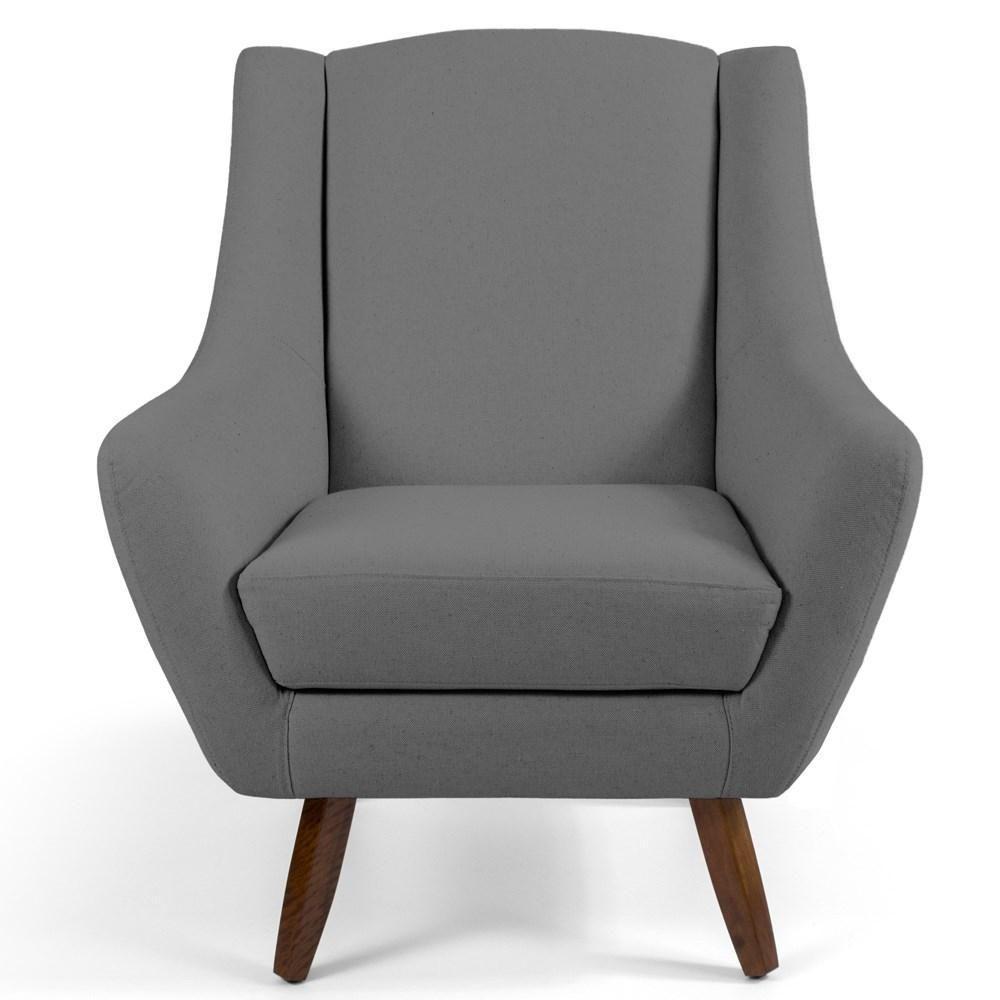 Kit 2 Poltronas Decorativas Pés Palito Madeira Juliet Veludo C-317 Cinza - Domi - 3