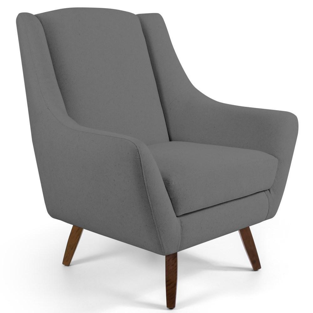 Kit 2 Poltronas Decorativas Pés Palito Madeira Juliet Veludo C-317 Cinza - Domi - 5