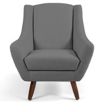 Kit 2 Poltronas Decorativas Pés Palito Madeira Juliet Veludo C-317 Cinza - Domi - 3