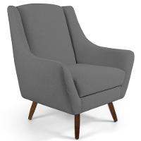 Kit 2 Poltronas Decorativas Pés Palito Madeira Juliet Veludo C-317 Cinza - Domi - 5