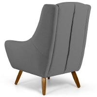 Kit 2 Poltronas Decorativas Pés Palito Madeira Juliet Veludo C-317 Cinza - Domi - 6