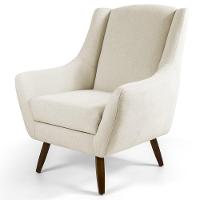 Kit 2 Poltronas Decorativas Pés Palito Madeira Juliet Veludo C-309 Bege - Domi - 2