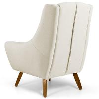 Kit 2 Poltronas Decorativas Pés Palito Madeira Juliet Veludo C-309 Bege - Domi - 6